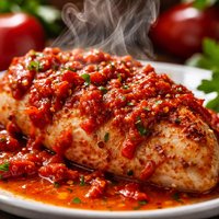 Chicken with Red Pepper Sauce