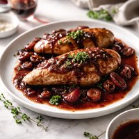 Chicken with Red Wine Reduction