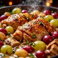 Chicken with Riesling and Grapes