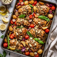 Chicken with Roasted Vegetables and Gorgonzola