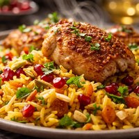 Chicken with Saffron Jeweled Rice