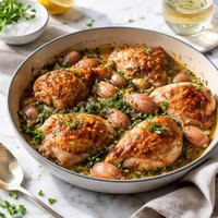 Chicken with Shallots in White Wine