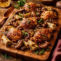 Chicken with Shitakes and Artichokes