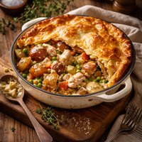 Chicken with Smashed Baby Red Potatoes Pot Pie Style