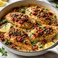 Chicken with Sun Dried Tomatoes and Capers