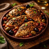Chicken with Sun Dried Tomatoes Olives