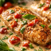 Chicken with Tomato Basil Cream Sauce