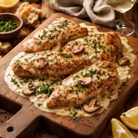 Chicken with White Wine Cream Sauce