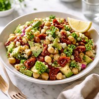 Chickpea Avocado and Sun Dried Tomato Salad