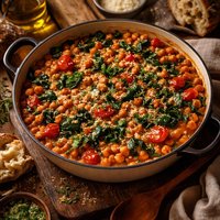 Chickpea Cassoulet with Tomatoes and Chard