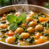 Chickpea Garbanzo Bean and Mint Soup