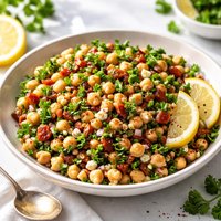 Chickpea Salad W Parsley Lemon and Sun Dried Tomatoes