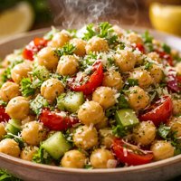 Chickpea Salad with Lemon Parmesan and Fresh Herbs