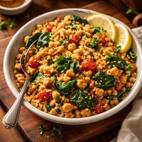 Chickpea Spinach and Tomato Couscous