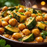 Chickpeas with Zucchini Curry