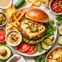 Chile Con Queso Cheeseburger