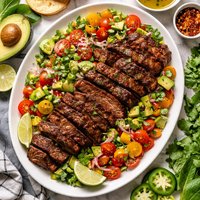Chile Steak with Avocado Tomato Salad