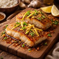 Chilean Sea Bass with Ginger and Lemon