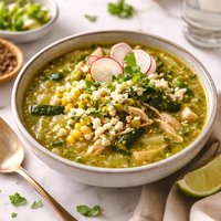 Chileatole Green Chile Soup with Corn Slow Cooker