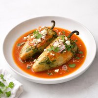 Chiles Rellenos in Tomato Broth