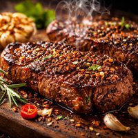 Chili and Garlic Rubbed Steaks