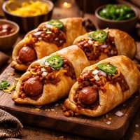 Chili Cheese Dogs in Beach Blankets