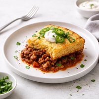 Chili Cornbread Skillet Pie