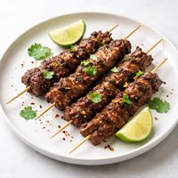 Chili Lime Cumin Beef Skirt Steak Skewers