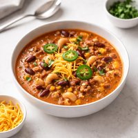 Chili Mac N Cheddar Soup