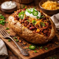 Chili Stuffed Baked Potato