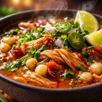 Chilied Chicken and Hominy Soup