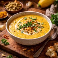Chilled Curried Yellow Squash Soup