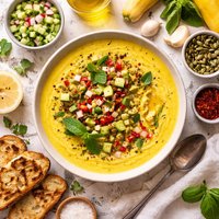 Chilled Spiced Yellow Squash Soup