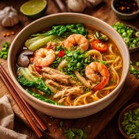 Chinese Chicken and Shrimp Noodle Soup