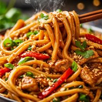 Chinese Lo Mein with Peanut Butter Sauce