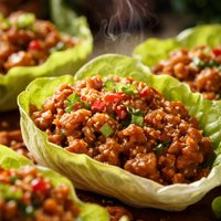 Chinese Minced Pork in Lettuce Cups