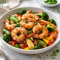 Chinese Prawns with Stir Fried Vegetables