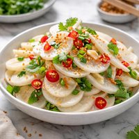 Chinese Quick Pickled Radish Salad with Garlic