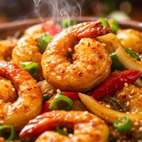 Chinese Stir Fried Curried Shrimp