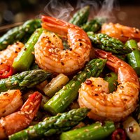 Chinese Stir Fried Shrimp with Asparagus