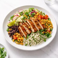 Chipotle Chicken Salad with Rice and Roasted Corn