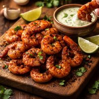 Chipotle Dry Rub Shrimp with Cilantro Dipping Sauce
