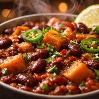 Chipotle Kissed Red Bean and Sweet Potato Chili
