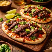 Chipotle Marinated Skirt Steak on Naan Bread