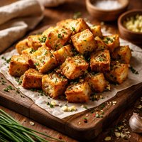 Chive and Garlic Croutons