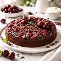 Choco Cherry Upside Down Cake