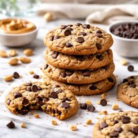 Chocochip Peanut Butter Cookies Made with Oil Not Marg