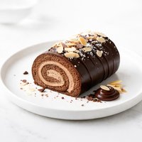 Chocolate Almond Cake Roll
