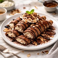 Chocolate Almond Tiramisu Crepes