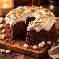 Chocolate Angel Food Cake with Marshmallow Frosting
